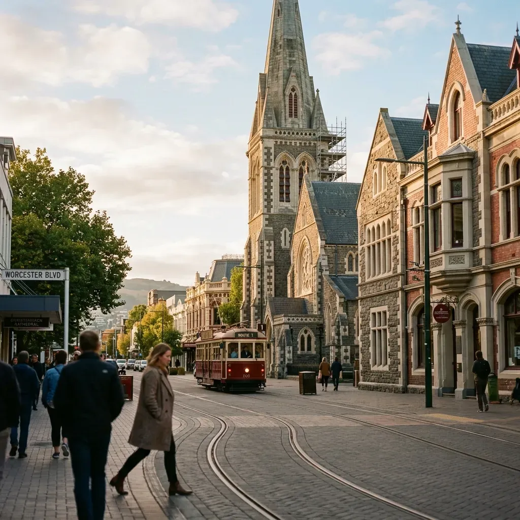 Stämningsbild från Christchurch