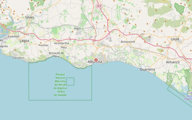 Karta som visar var Albufeira ligger
