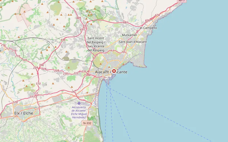 Karta som visar var Alicante ligger