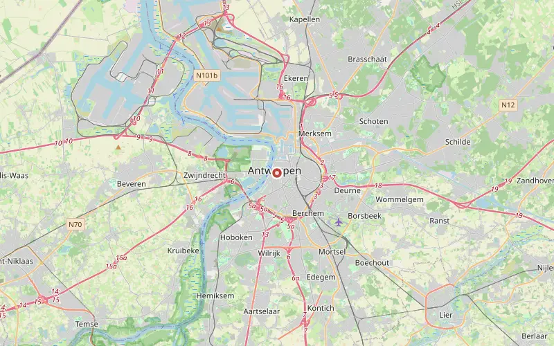Karta som visar var Antwerpen ligger
