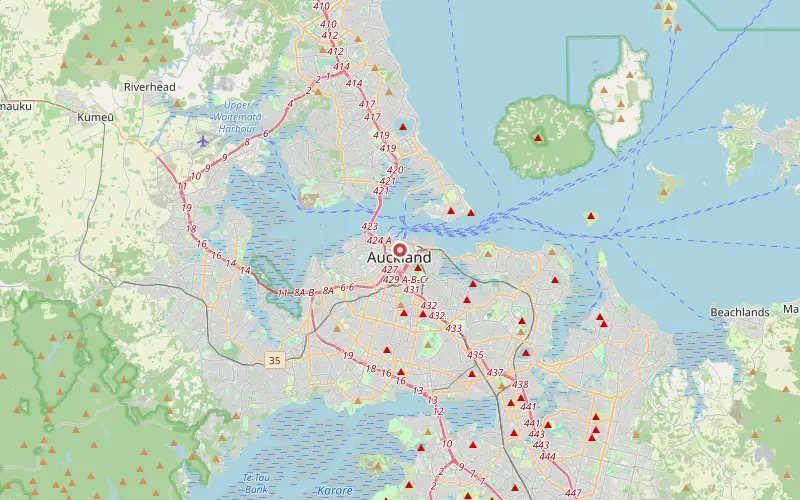 Karta som visar var Auckland ligger