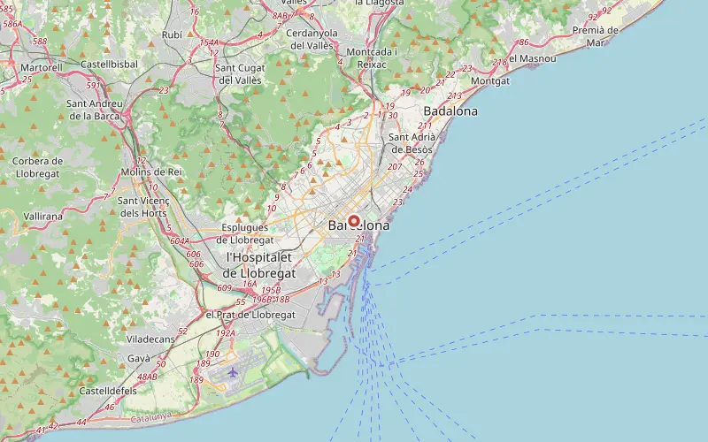 Karta som visar var Barcelona ligger