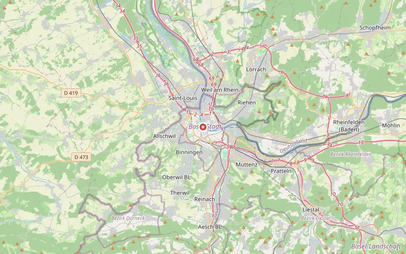 Karta som visar var Basel ligger