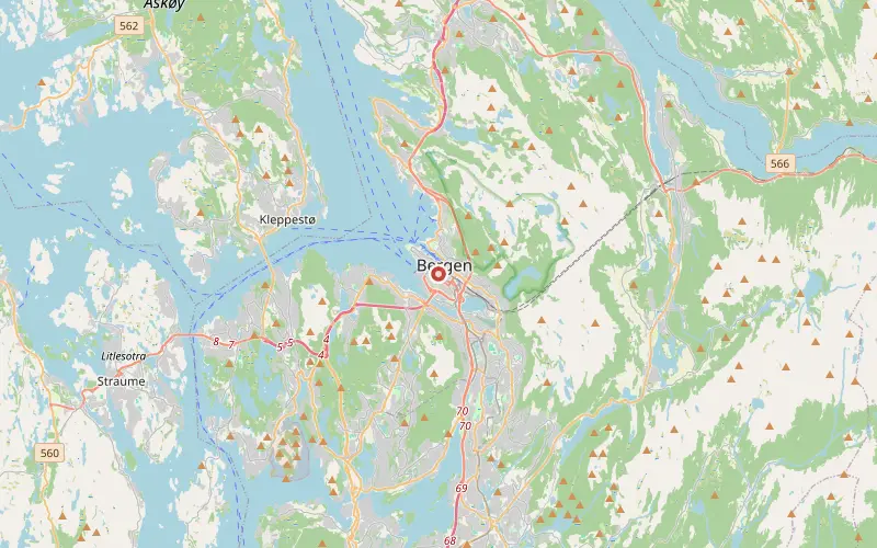 Karta som visar var Bergen ligger