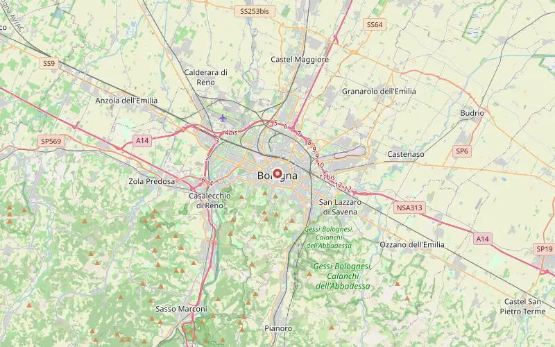 Karta som visar var Bologna ligger