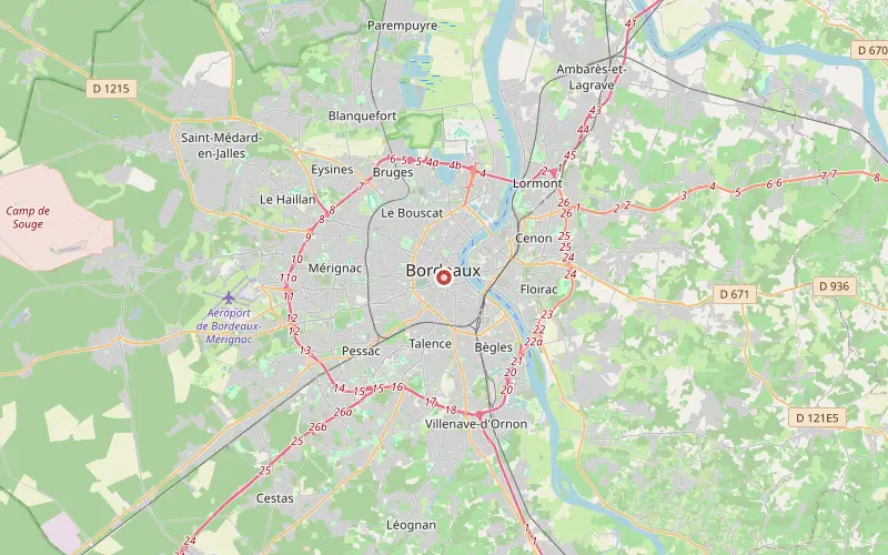 Karta som visar var Bordeaux ligger