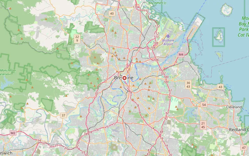 Karta som visar var Brisbane ligger