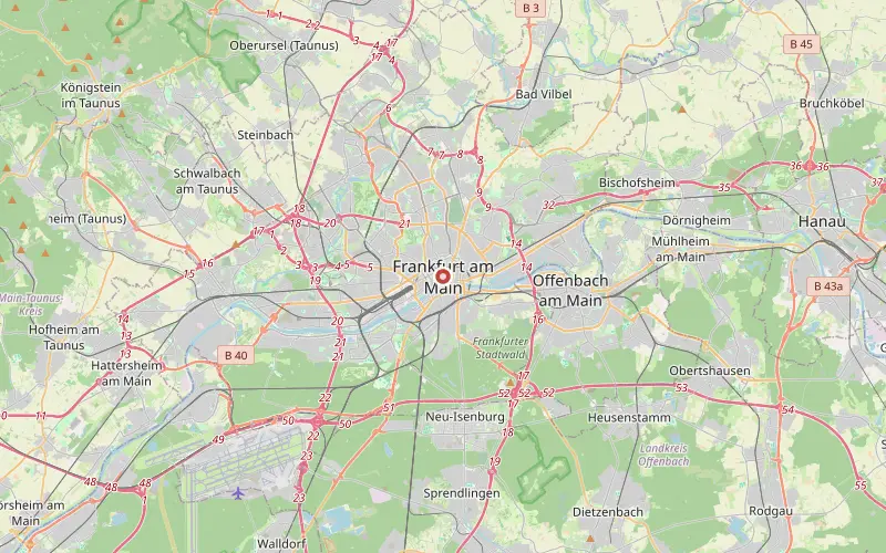 Karta som visar var Frankfurt ligger