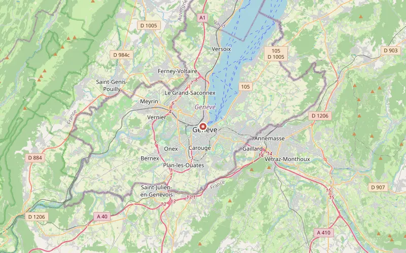Karta som visar var Genève ligger