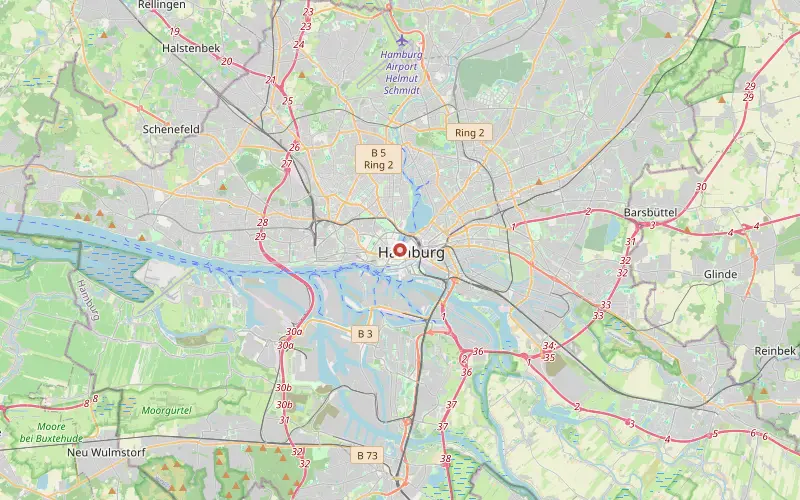 Karta som visar var Hamburg ligger