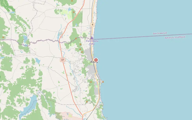 Karta som visar var Hua Hin ligger