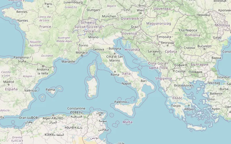 Karta som visar var Italien ligger