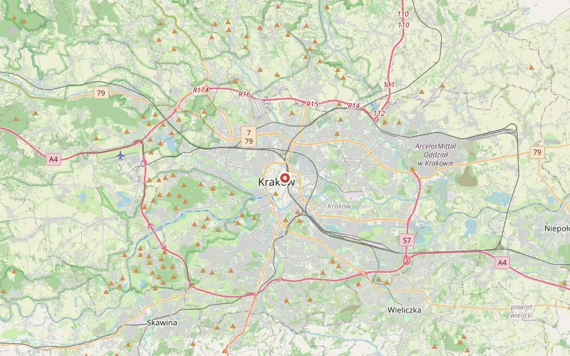 Karta som visar var Krakow ligger