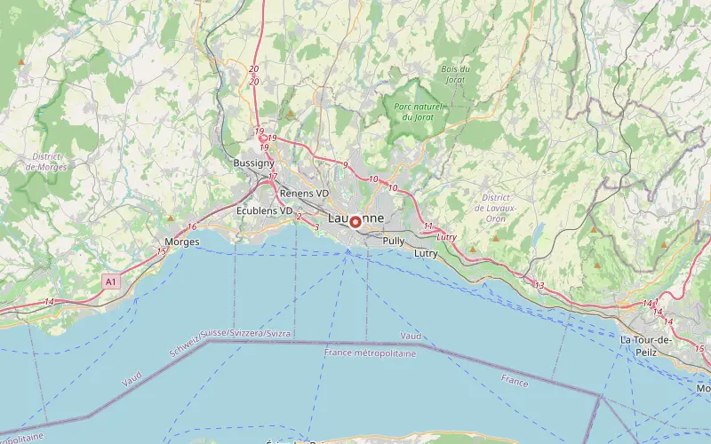 Karta som visar var Lausanne ligger