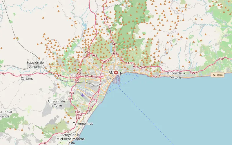 Karta som visar var Málaga ligger