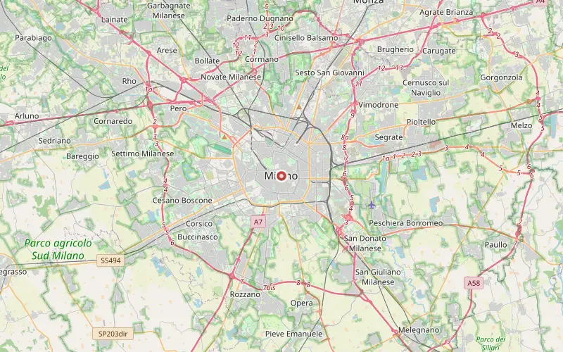Karta som visar var Milano ligger