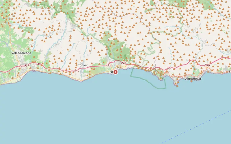 Karta som visar var Nerja ligger
