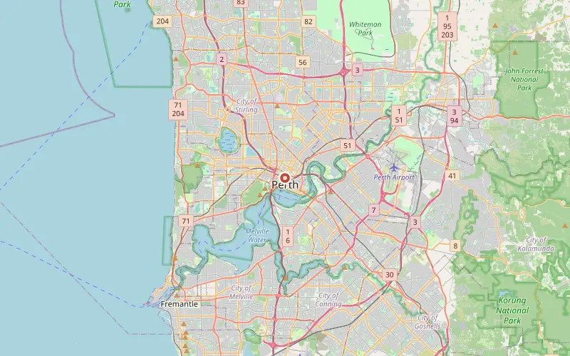 Karta som visar var Perth ligger