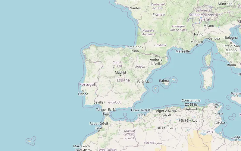 Karta som visar var Spanien ligger