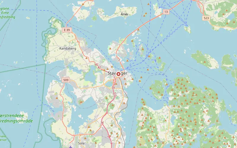 Karta som visar var Stavanger ligger