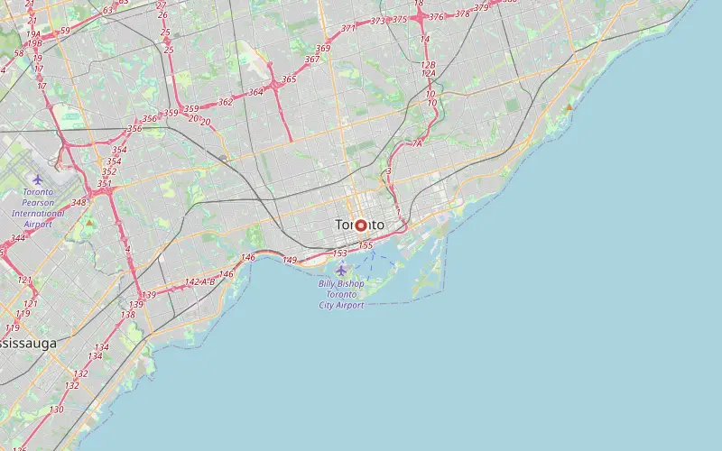 Karta som visar var Toronto ligger