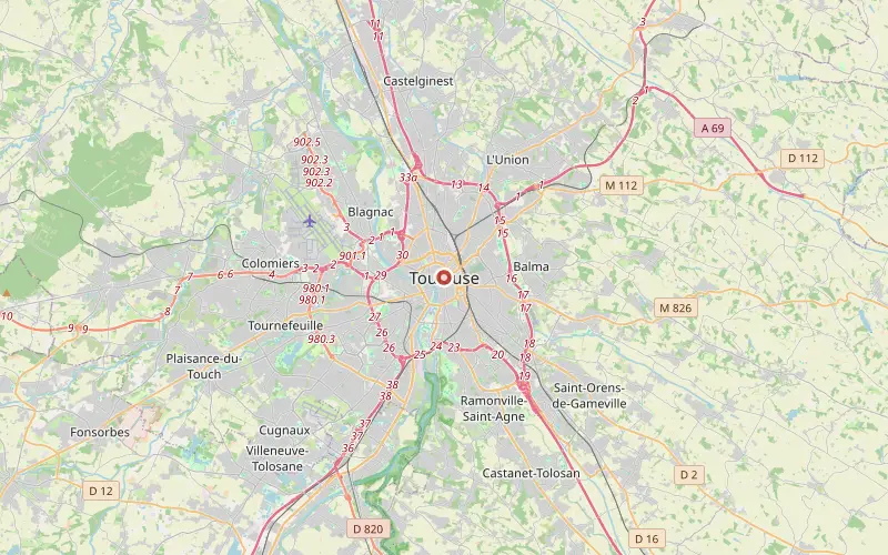 Karta som visar var Toulouse ligger