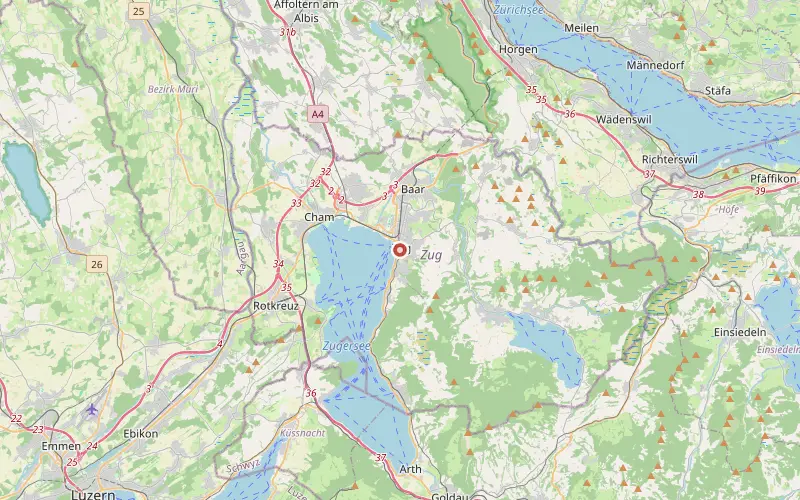 Karta som visar var Zug ligger